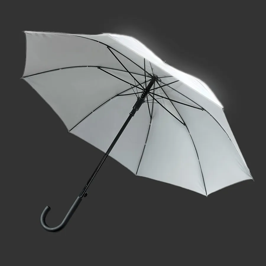 Зонт-трость "Reflect", полуавтомат, светоотражающий серый