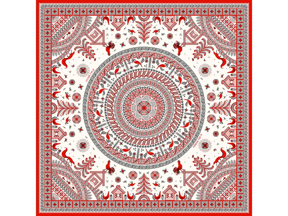 Платок "Мезенская роспись"