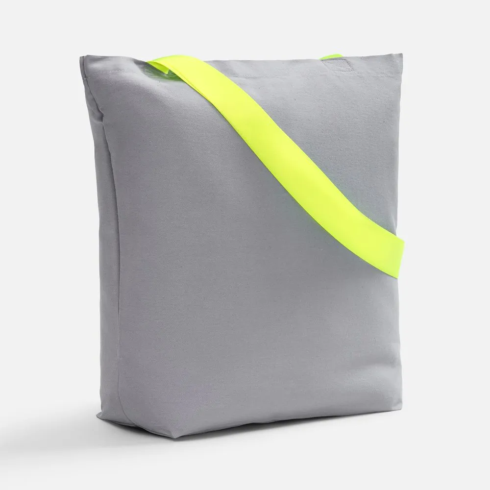 Шопер B5, серый с широкими желтыми ручками