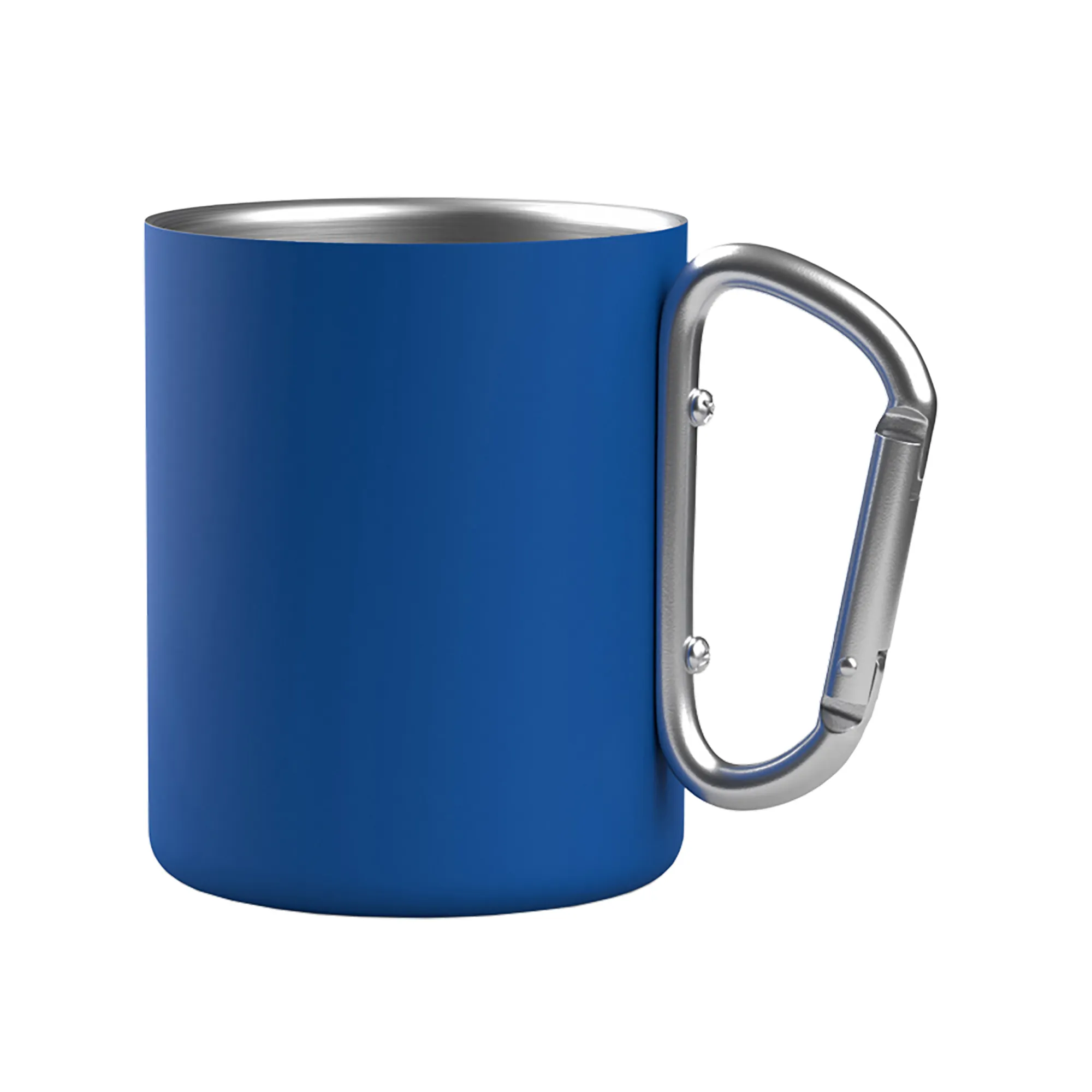 Кружка с карабином "Юта" 300 мл, покрытие soft touch синий